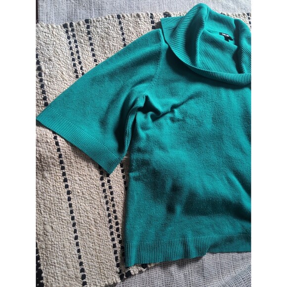 Spring + Mercer Women's 3X Plus Bright Green Cowl Neck Sweater Half Sleeve Flow - Picture 11 of 11